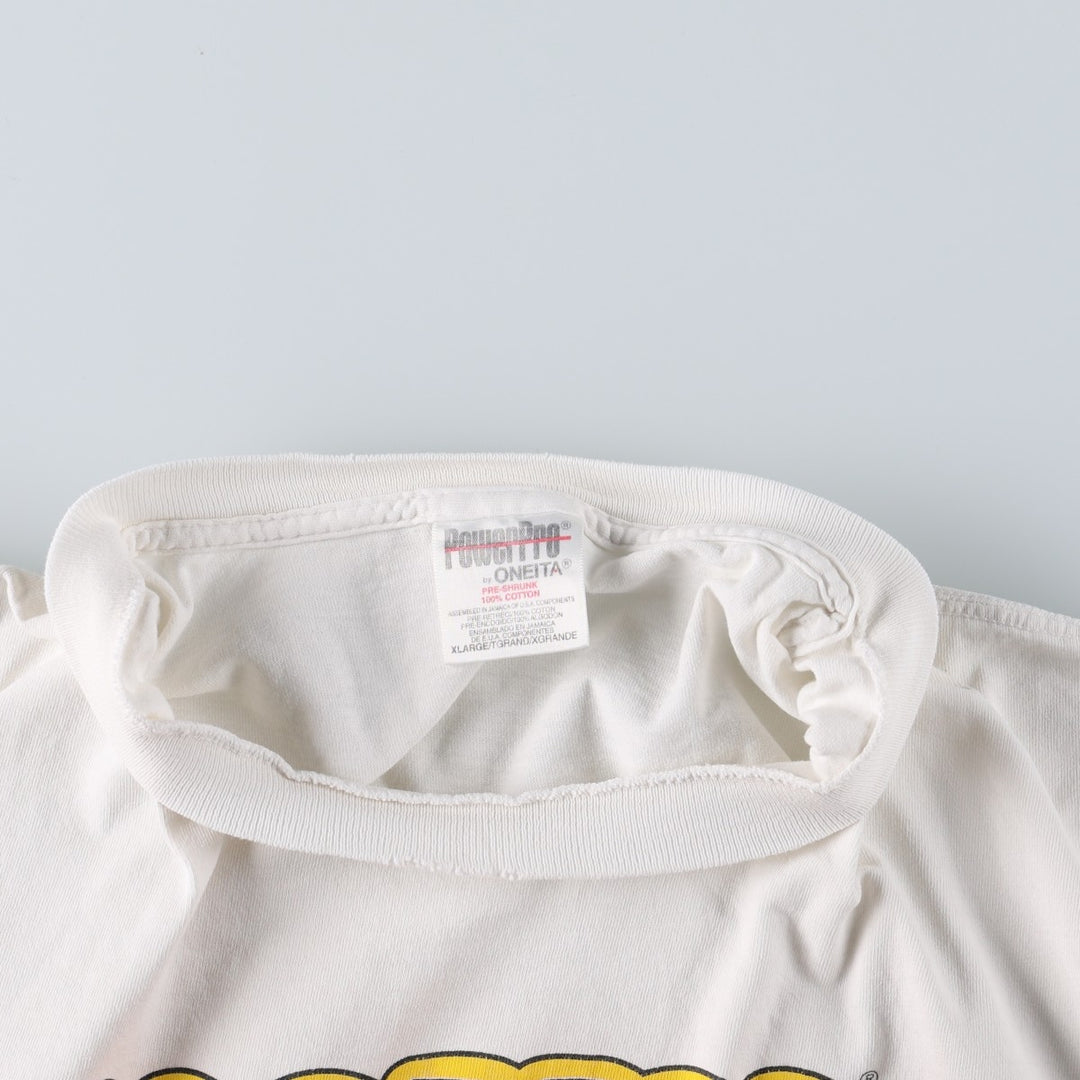 90'S ONEITA PowerPro HOOTERS Advertising T-Shirt, Men's XL equivalent, Vintage cotton white type Vintage Second Hand