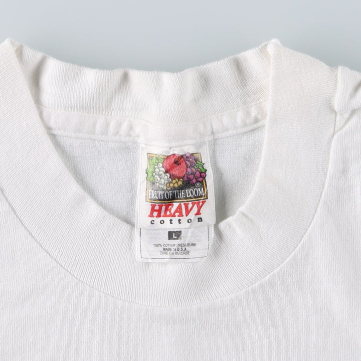 90'S Fruit of the Loom Dr. Pepper Advertising T-Shirt, Made in USA, Men's Size L (approx.), Vintage cotton white type Vintage Second Hand