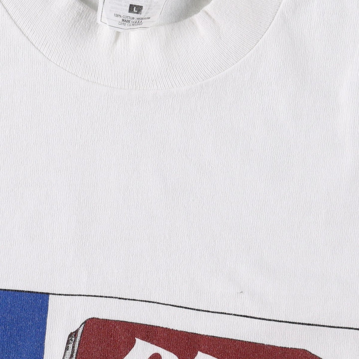 90'S Fruit of the Loom Dr. Pepper Advertising T-Shirt, Made in USA, Men's Size L (approx.), Vintage cotton white type Vintage Second Hand