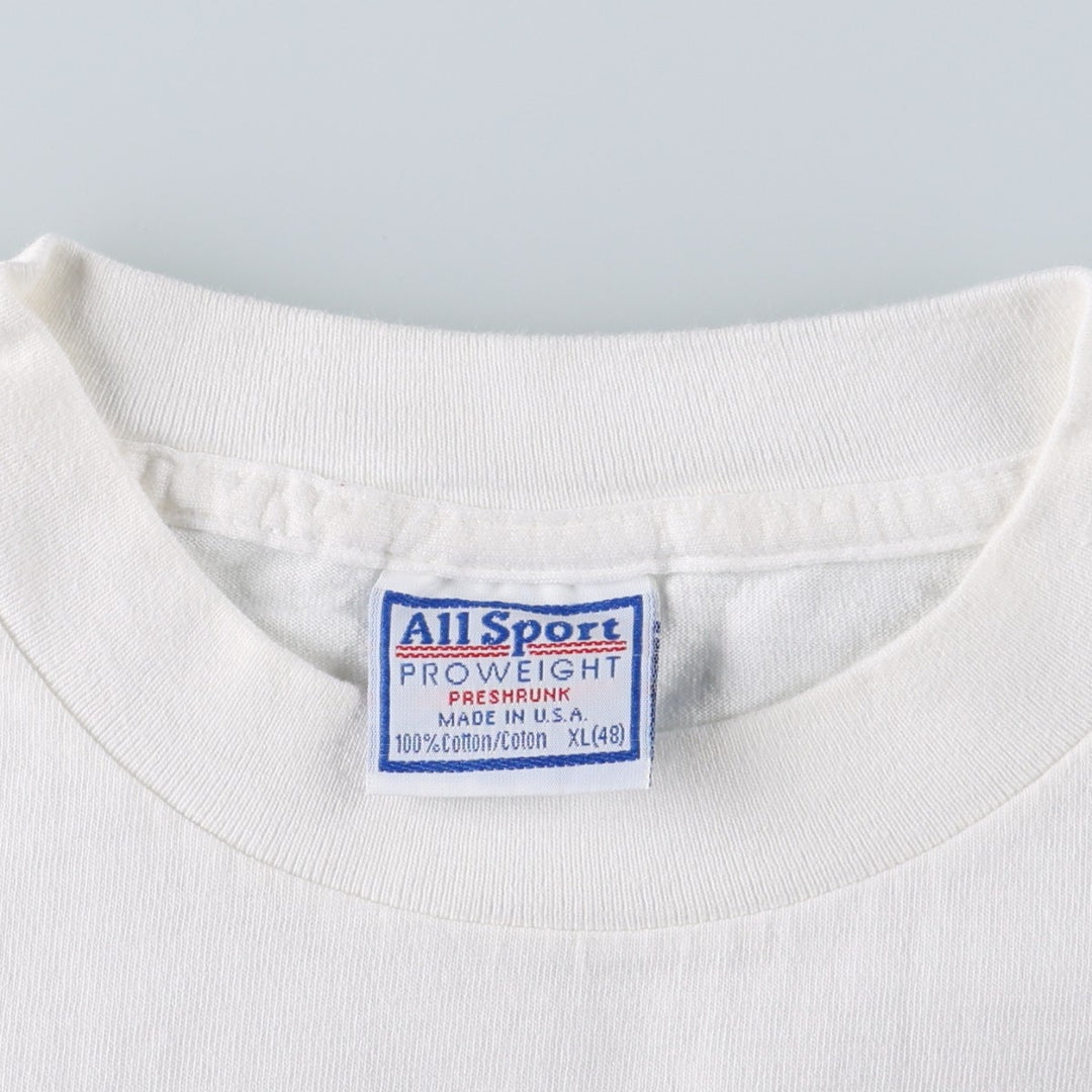 90'S All Sport PRO WEIGHT VISA Advertising T-Shirt, Made in USA, Men's XL equivalent, Vintage cotton white type Vintage Second Hand
