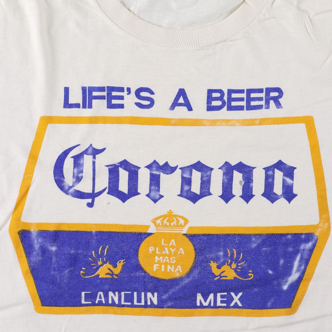 MIRO CORONA EXTRA Advertising T-Shirt (Men's XL equivalent) cotton white type Vintage Second Hand