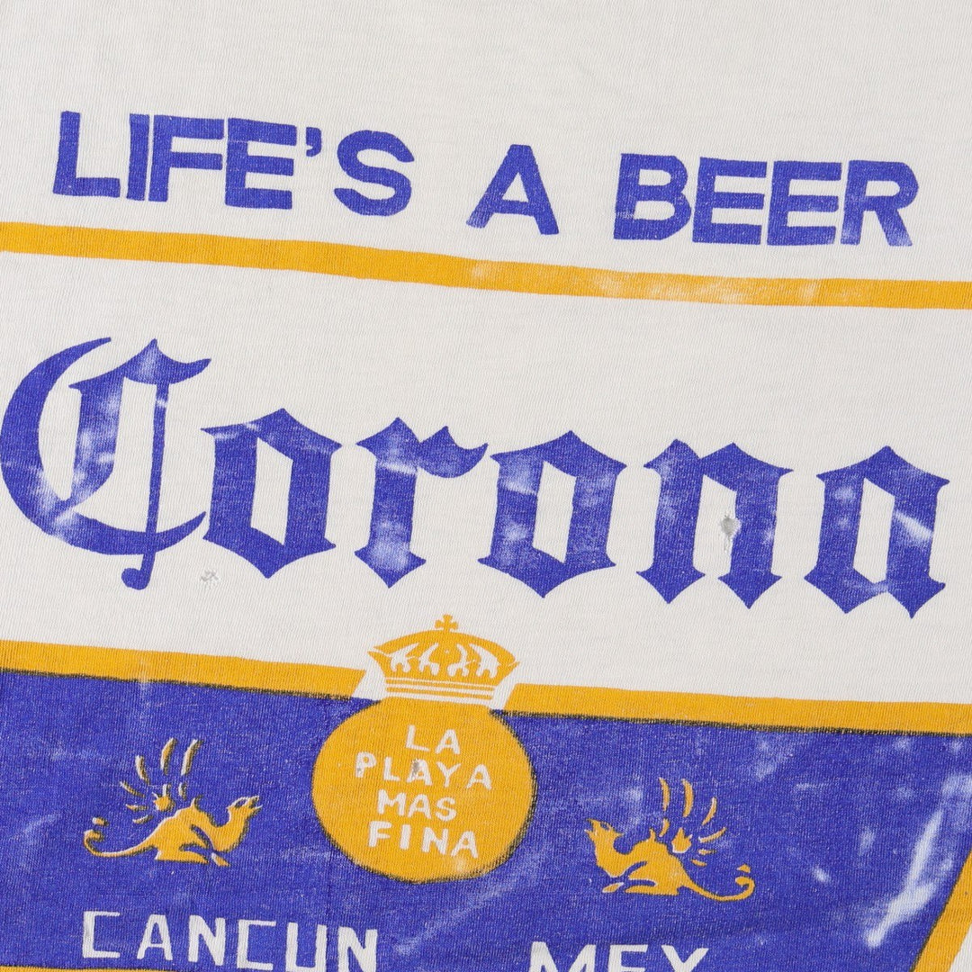 MIRO CORONA EXTRA Advertising T-Shirt (Men's XL equivalent) cotton white type Vintage Second Hand
