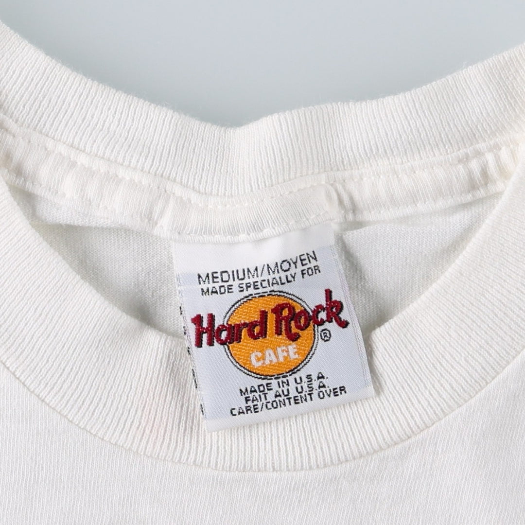 90'S HARD ROCK CAFE Hard Rock Cafe Advertising T-shirt Made in USA Men's M Vintage cotton white type Vintage Second Hand