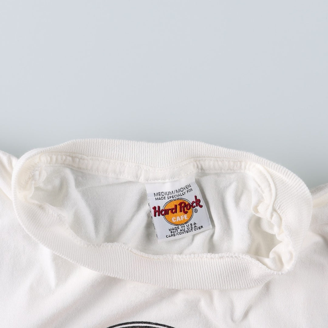 90'S HARD ROCK CAFE Hard Rock Cafe Advertising T-shirt Made in USA Men's M Vintage cotton white type Vintage Second Hand
