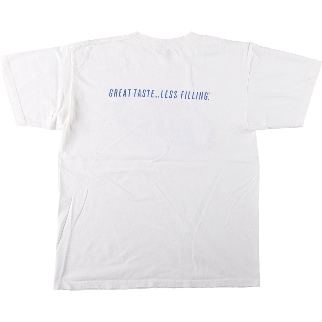 Anvil MILLER LITE Miller Beer Advertising T-Shirt, Men's Size L (approx.) cotton white type Vintage Second Hand