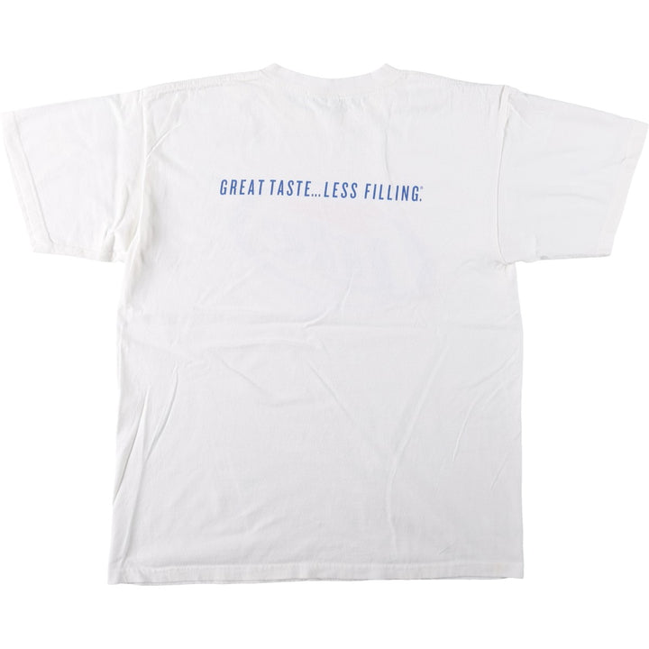 Anvil MILLER LITE Miller Beer Advertising T-Shirt, Men's Size L (approx.) cotton white type Vintage Second Hand