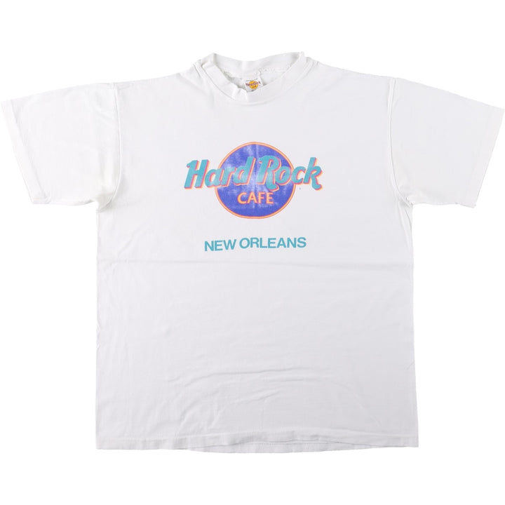 ~90'S Hard Rock Cafe Advertising T-Shirt, Made in USA, Men's XL equivalent, Vintage cotton white type Vintage Second Hand