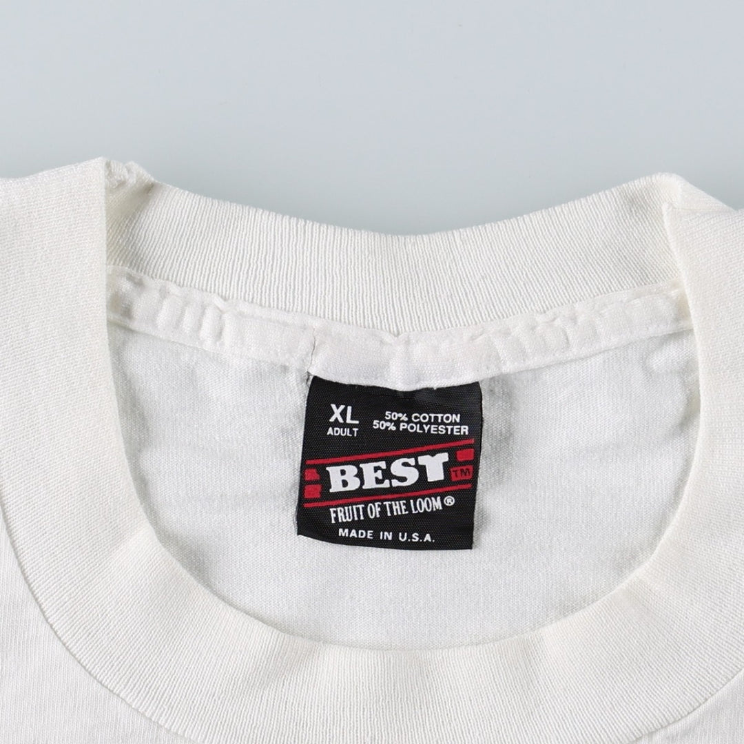 90'S Fruit of the Loom Best Advertising T-Shirt, Made in USA, Men's XL equivalent, Vintage cotton white type Vintage Second Hand
