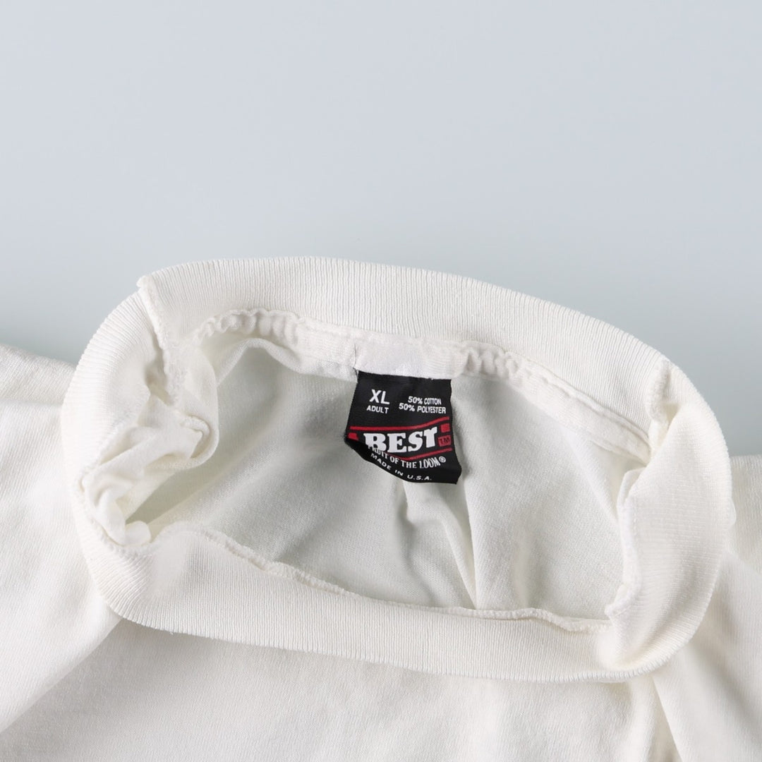 90'S Fruit of the Loom Best Advertising T-Shirt, Made in USA, Men's XL equivalent, Vintage cotton white type Vintage Second Hand