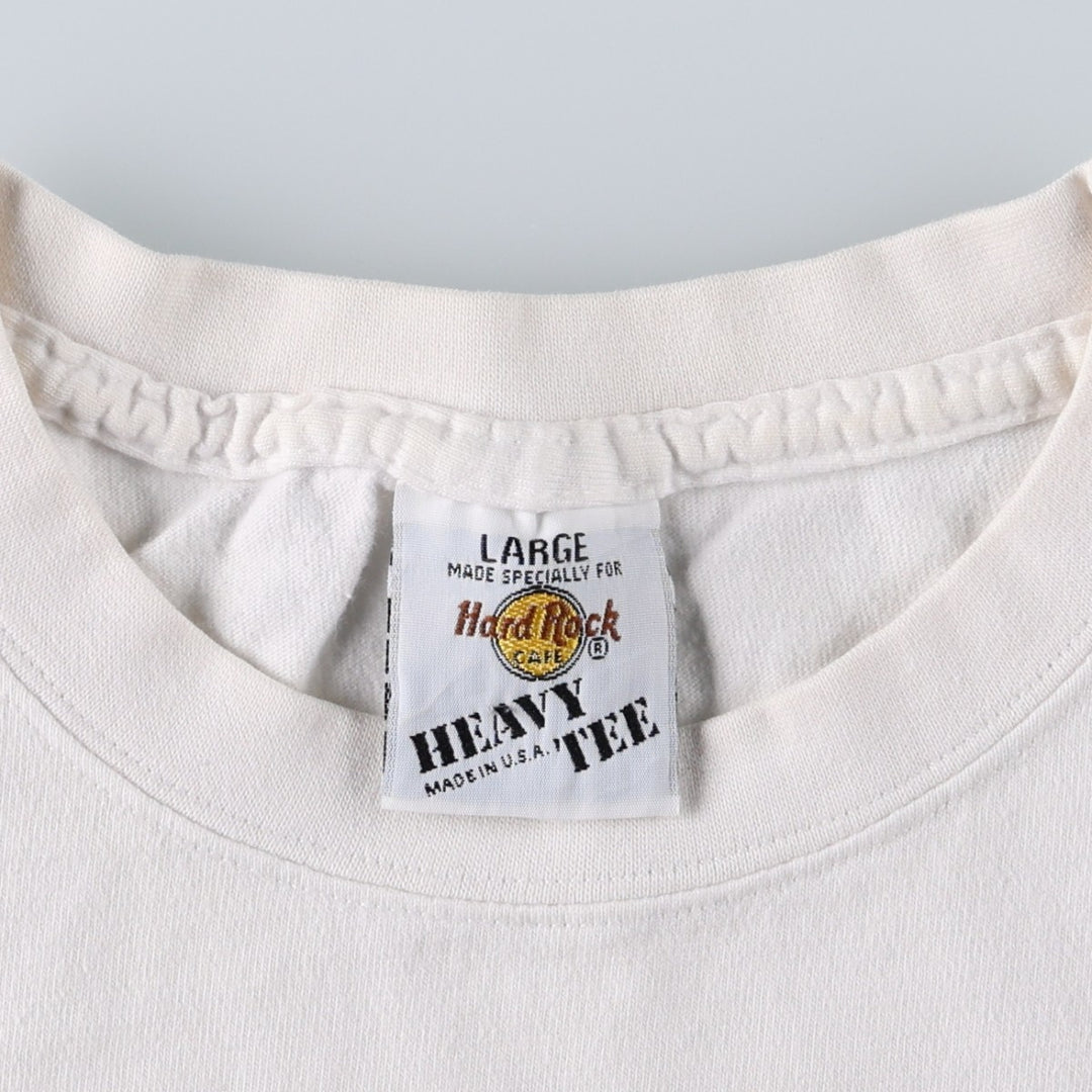 90'S HARD ROCK CAFE Hard Rock Cafe Advertising T-shirt Made in USA Men's L Vintage cotton white type Vintage Second Hand