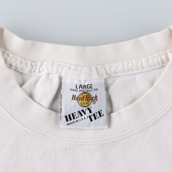 90'S HARD ROCK CAFE Hard Rock Cafe Advertising T-shirt Made in USA Men's L Vintage cotton white type Vintage Second Hand