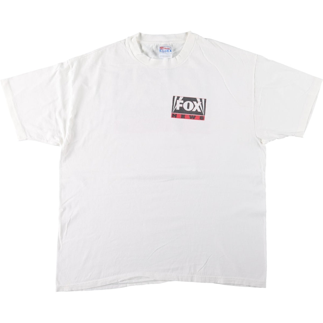 90'S Hanes BEEFY-T FOX NEWS Advertising T-Shirt, Men's XL equivalent, Vintage cotton white type Vintage Second Hand