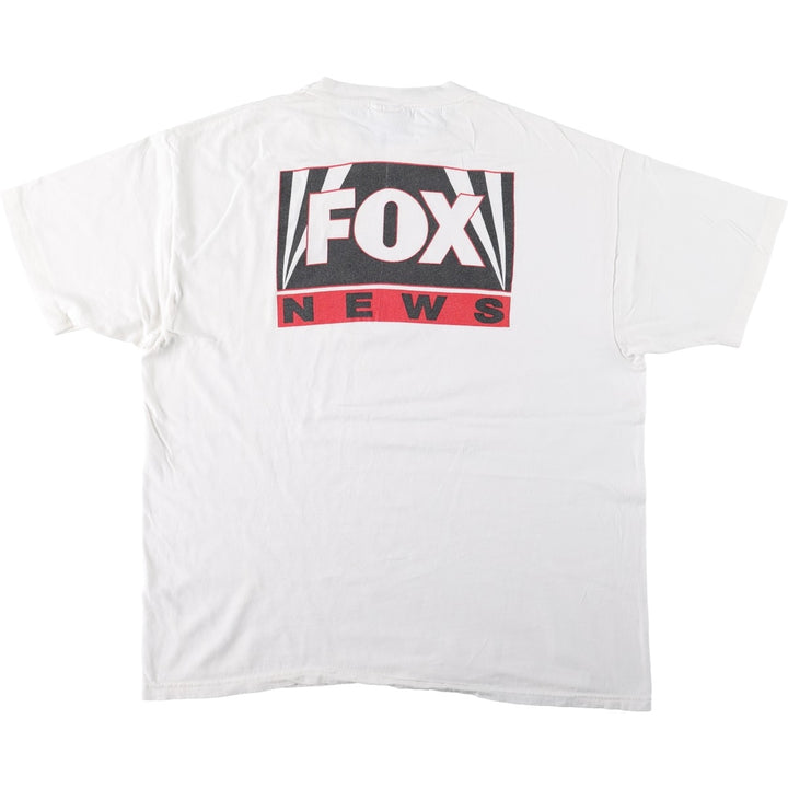 90'S Hanes BEEFY-T FOX NEWS Advertising T-Shirt, Men's XL equivalent, Vintage cotton white type Vintage Second Hand