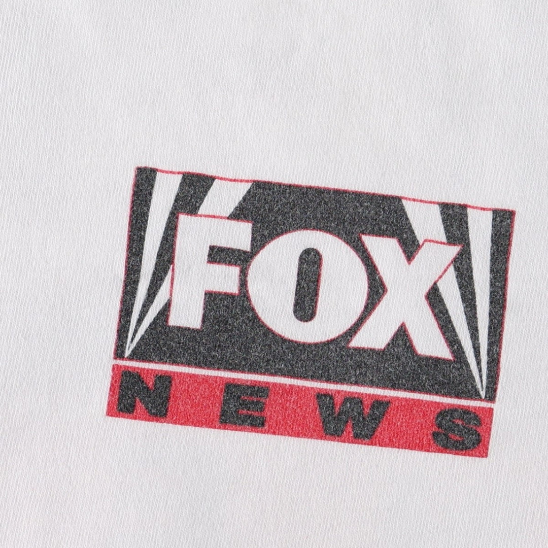 90'S Hanes BEEFY-T FOX NEWS Advertising T-Shirt, Men's XL equivalent, Vintage cotton white type Vintage Second Hand