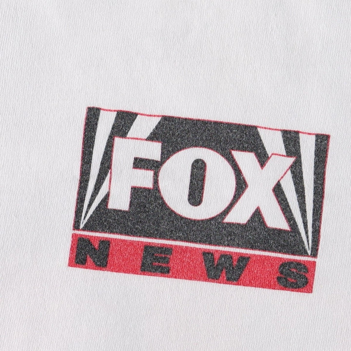 90'S Hanes BEEFY-T FOX NEWS Advertising T-Shirt, Men's XL equivalent, Vintage cotton white type Vintage Second Hand