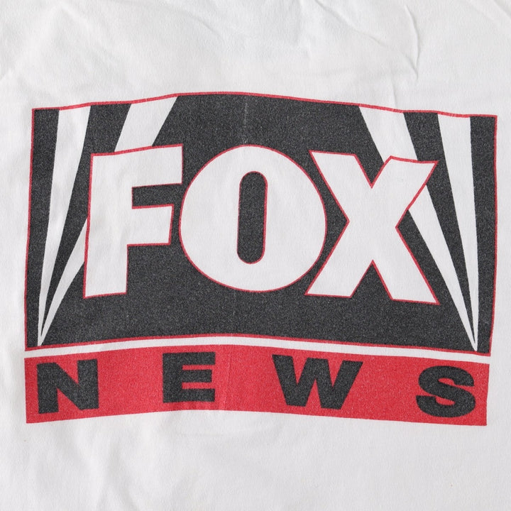 90'S Hanes BEEFY-T FOX NEWS Advertising T-Shirt, Men's XL equivalent, Vintage cotton white type Vintage Second Hand