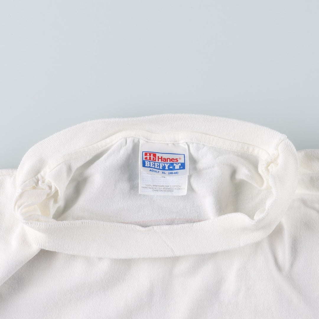 90'S Hanes BEEFY-T FOX NEWS Advertising T-Shirt, Men's XL equivalent, Vintage cotton white type Vintage Second Hand