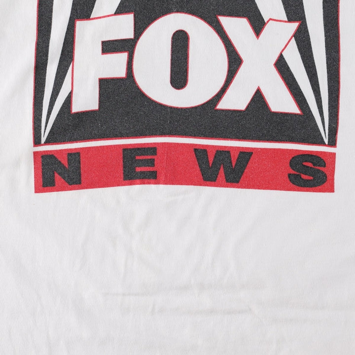 90'S Hanes BEEFY-T FOX NEWS Advertising T-Shirt, Men's XL equivalent, Vintage cotton white type Vintage Second Hand