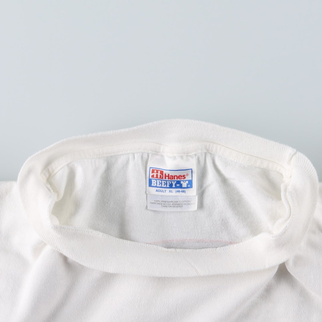 90'S Hanes BEEFY-T FOX NEWS Advertising T-Shirt, Men's XL equivalent, Vintage cotton white type Vintage Second Hand