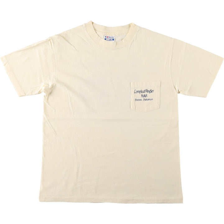 80'S Hanes BEEFY-T Compleat Angler Hotel Advertising T-Shirt, Made in USA, Men's Size L (approx.), Vintage cotton unbleached Vintage Second Hand
