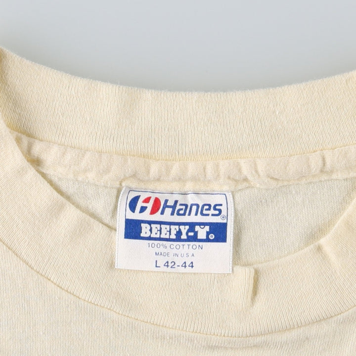 80'S Hanes BEEFY-T Compleat Angler Hotel Advertising T-Shirt, Made in USA, Men's Size L (approx.), Vintage cotton unbleached Vintage Second Hand
