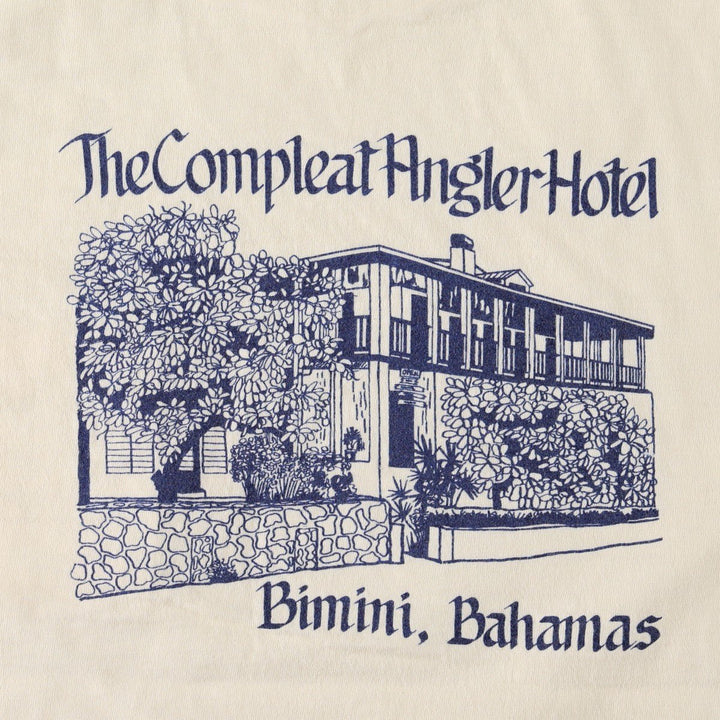 80'S Hanes BEEFY-T Compleat Angler Hotel Advertising T-Shirt, Made in USA, Men's Size L (approx.), Vintage cotton unbleached Vintage Second Hand