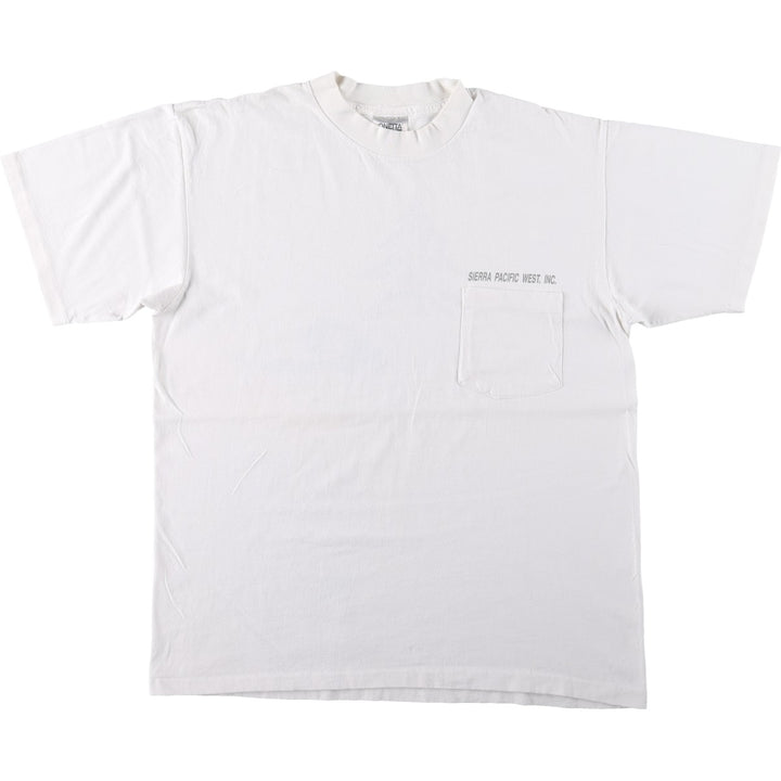 90'S ONEITA POWER-T Sierra Pacific West Advertising T-Shirt, Made in USA, Men's Size L (Equivalent), Vintage cotton white type Vintage Second Hand