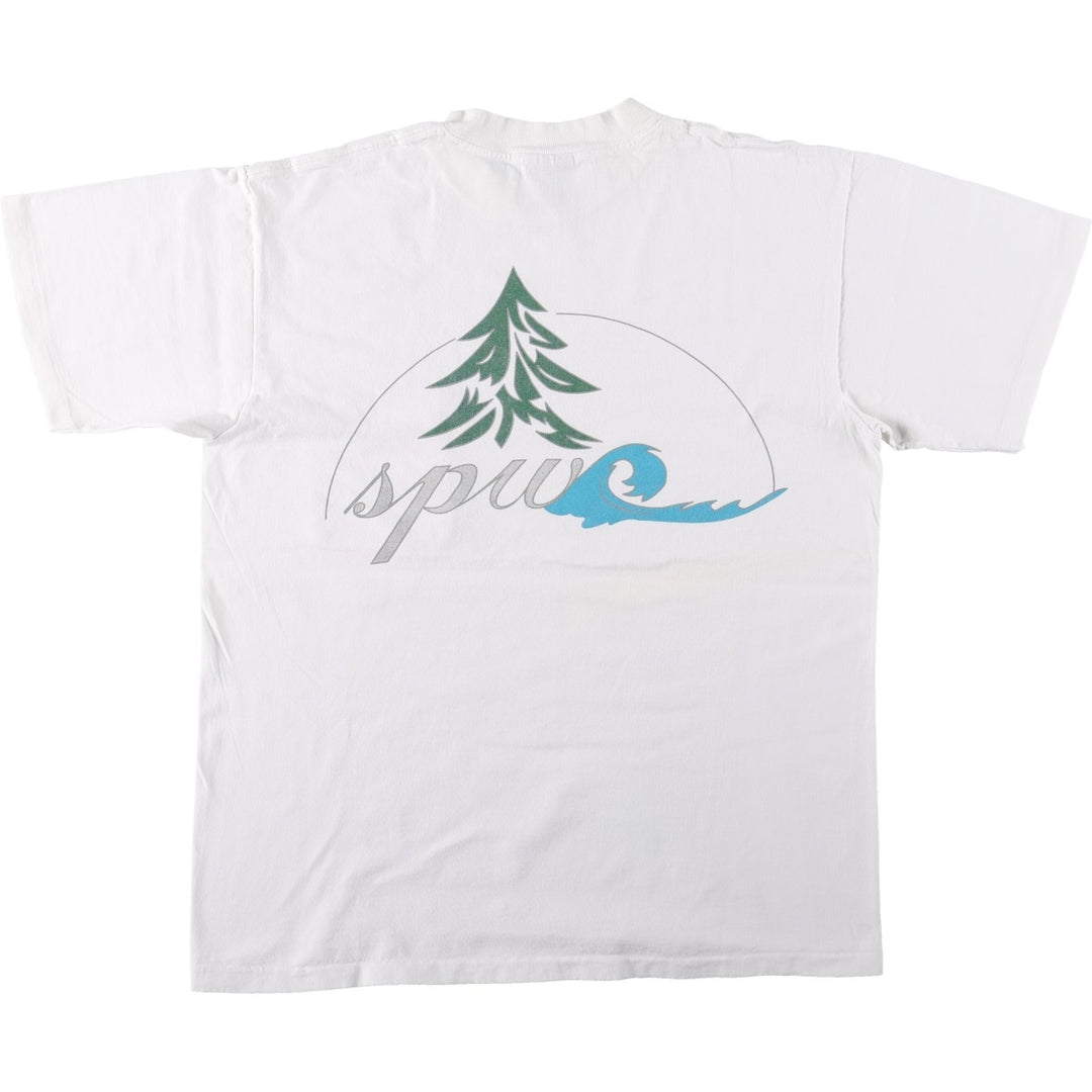 90'S ONEITA POWER-T Sierra Pacific West Advertising T-Shirt, Made in USA, Men's Size L (Equivalent), Vintage cotton white type Vintage Second Hand
