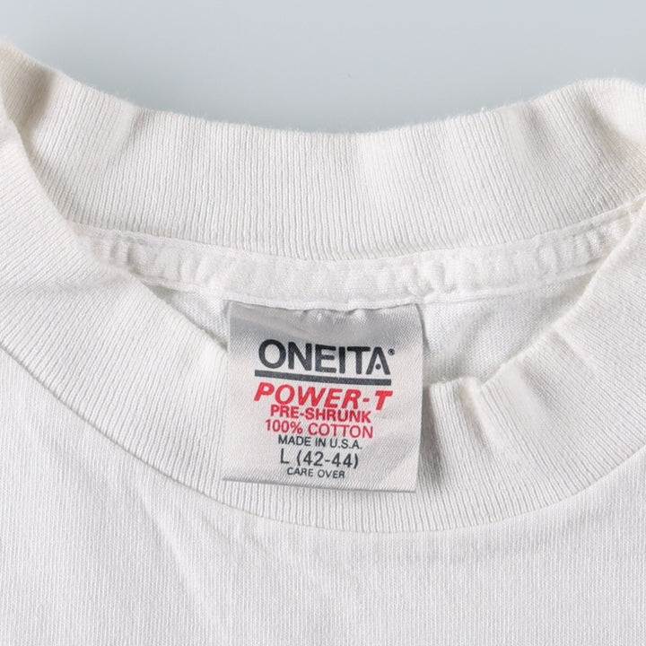 90'S ONEITA POWER-T Sierra Pacific West Advertising T-Shirt, Made in USA, Men's Size L (Equivalent), Vintage cotton white type Vintage Second Hand