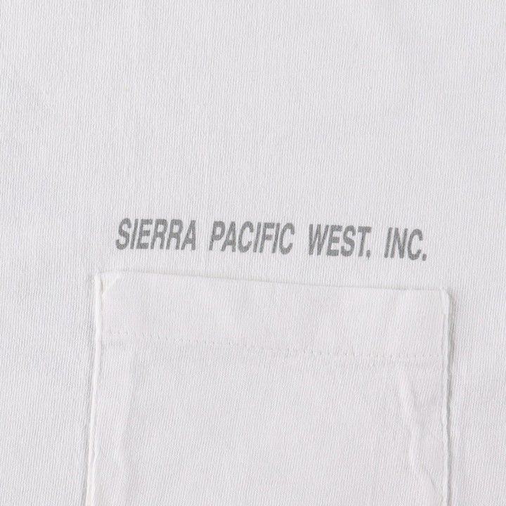 90'S ONEITA POWER-T Sierra Pacific West Advertising T-Shirt, Made in USA, Men's Size L (Equivalent), Vintage cotton white type Vintage Second Hand