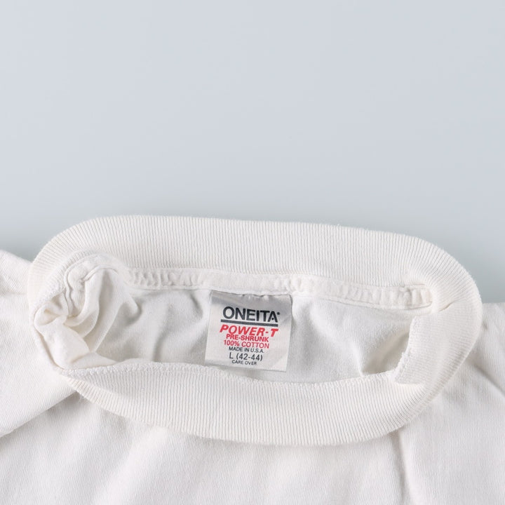 90'S ONEITA POWER-T Sierra Pacific West Advertising T-Shirt, Made in USA, Men's Size L (Equivalent), Vintage cotton white type Vintage Second Hand