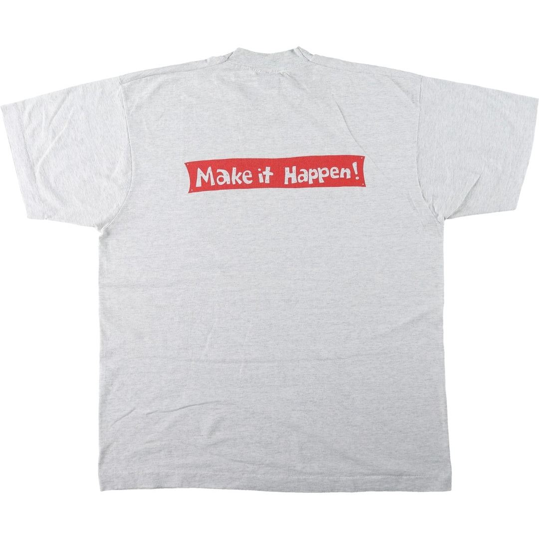 90'S Fruit of the Loom Best Advertising T-Shirt, Made in USA, Men's XL equivalent, Vintage cotton pale white type Vintage Second Hand