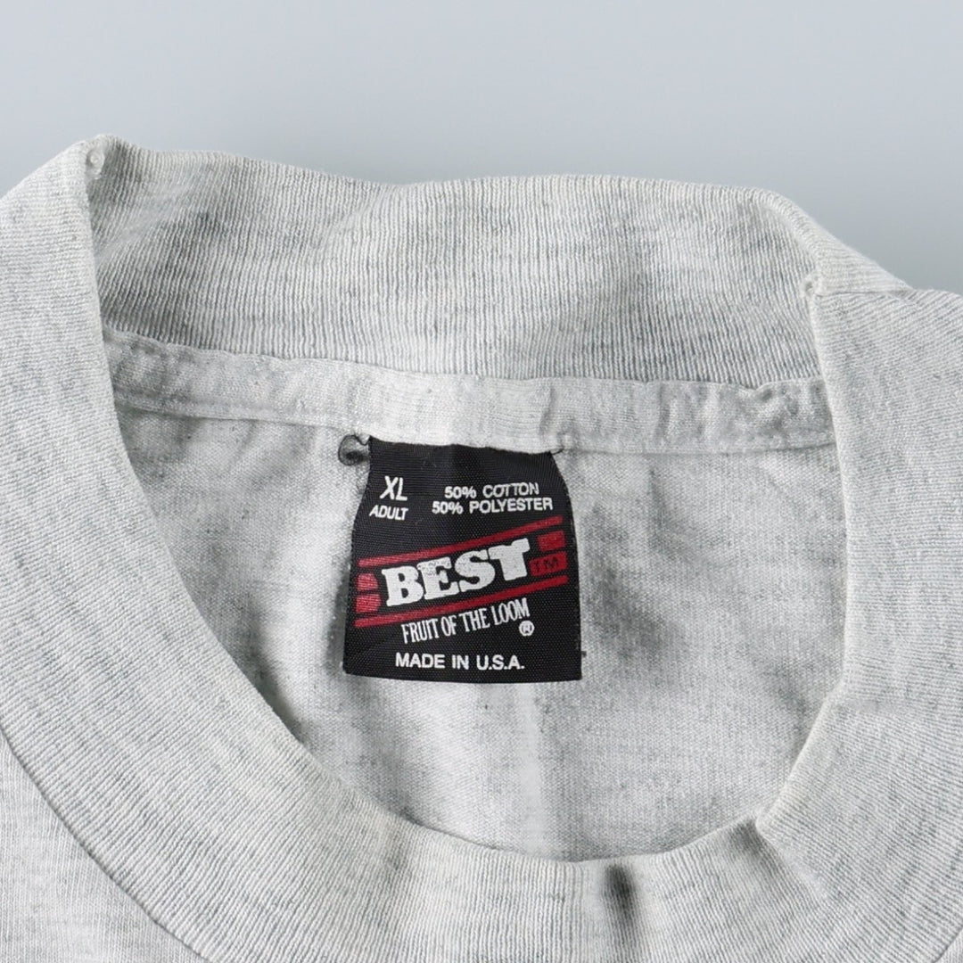 90'S Fruit of the Loom Best Advertising T-Shirt, Made in USA, Men's XL equivalent, Vintage cotton pale white type Vintage Second Hand