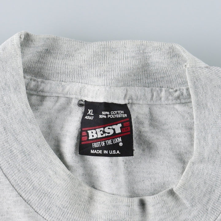90'S Fruit of the Loom Best Advertising T-Shirt, Made in USA, Men's XL equivalent, Vintage cotton pale white type Vintage Second Hand