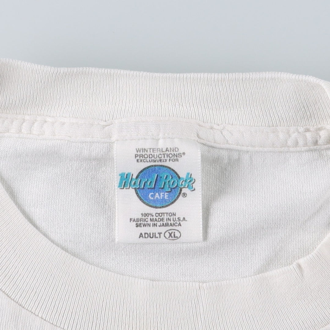 90'S HARD ROCK CAFE Hard Rock Cafe Advertising T-shirt Made in USA Men's XL Vintage cotton white type Vintage Second Hand