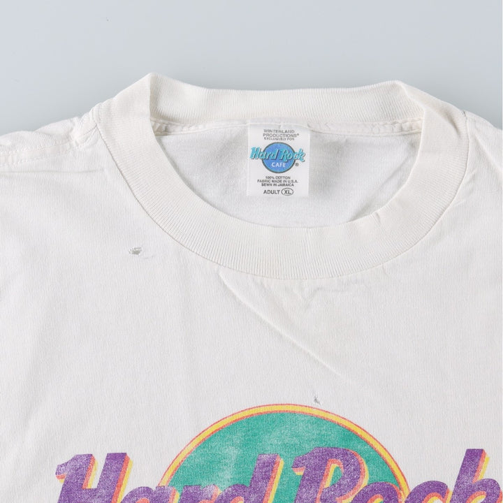 90'S HARD ROCK CAFE Hard Rock Cafe Advertising T-shirt Made in USA Men's XL Vintage cotton white type Vintage Second Hand