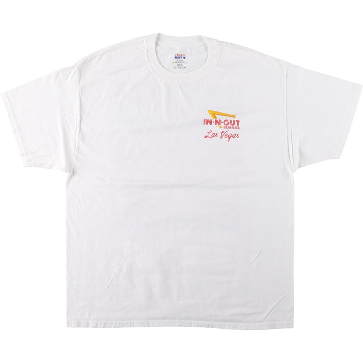 2000'S Hanes BEEFY-T IN-N-OUT BURGER advertising T-shirt, men's size XL (approx.) cotton white type Vintage Second Hand
