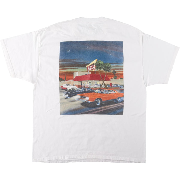2000'S Hanes BEEFY-T IN-N-OUT BURGER advertising T-shirt, men's size XL (approx.) cotton white type Vintage Second Hand