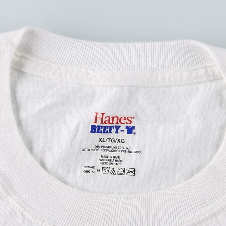 2000'S Hanes BEEFY-T IN-N-OUT BURGER advertising T-shirt, men's size XL (approx.) cotton white type Vintage Second Hand