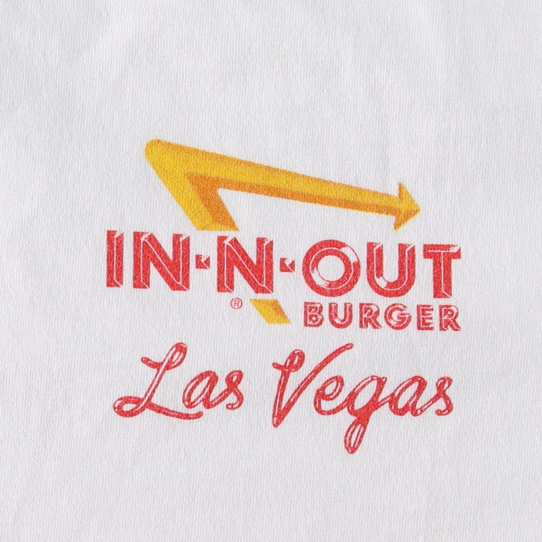 2000'S Hanes BEEFY-T IN-N-OUT BURGER advertising T-shirt, men's size XL (approx.) cotton white type Vintage Second Hand