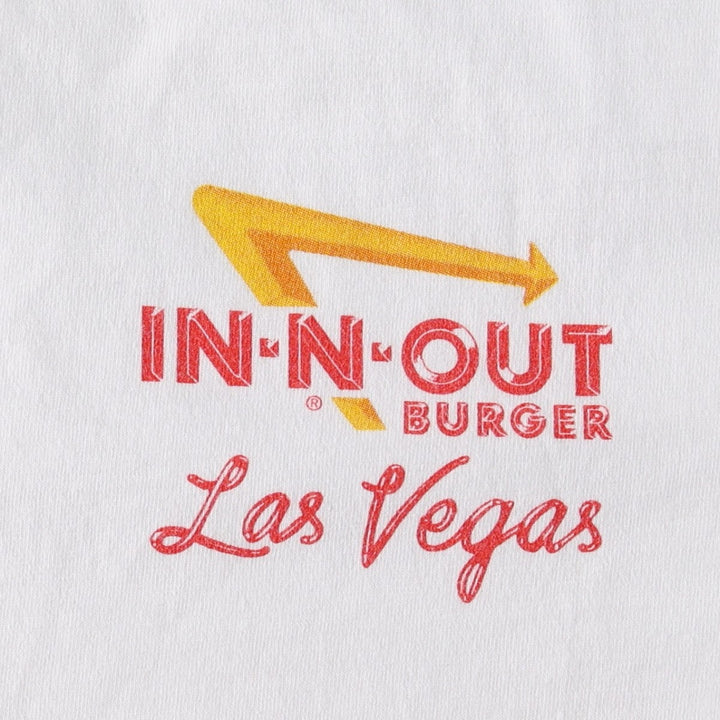 2000'S Hanes BEEFY-T IN-N-OUT BURGER advertising T-shirt, men's size XL (approx.) cotton white type Vintage Second Hand