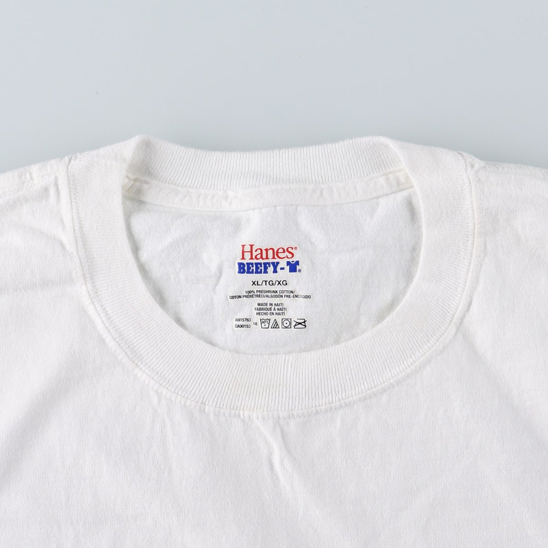 2000'S Hanes BEEFY-T IN-N-OUT BURGER advertising T-shirt, men's size XL (approx.) cotton white type Vintage Second Hand