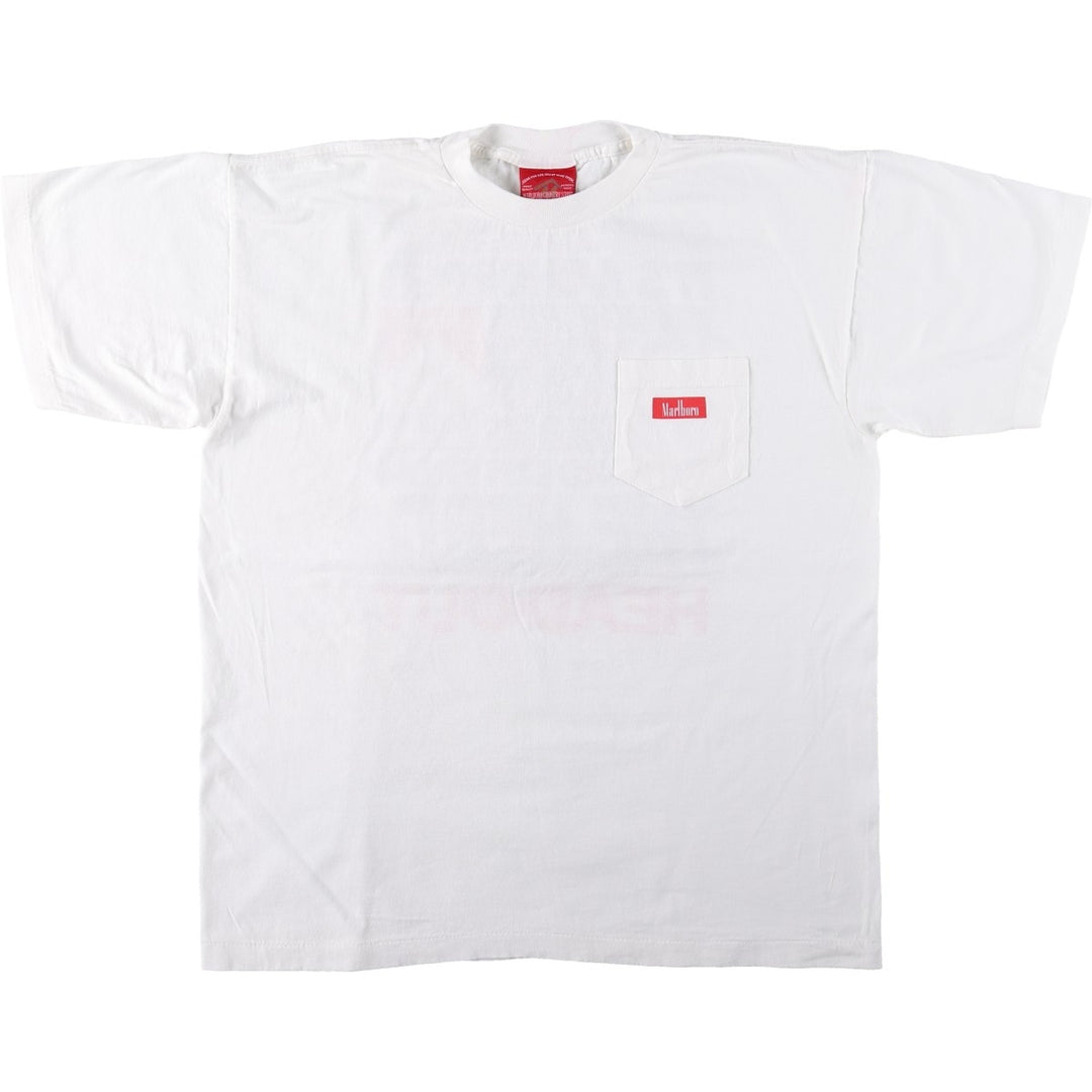90'S MARLBORO COUNTRY STORE Marlboro Advertising T-shirt, Made in USA, Men's XL equivalent, Vintage cotton white type Vintage Second Hand