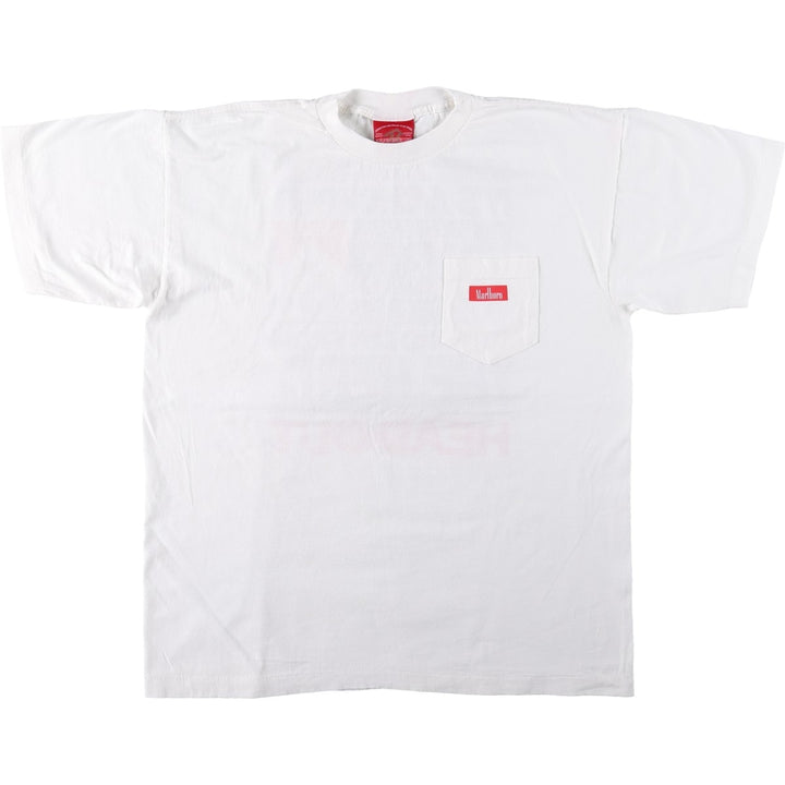 90'S MARLBORO COUNTRY STORE Marlboro Advertising T-shirt, Made in USA, Men's XL equivalent, Vintage cotton white type Vintage Second Hand