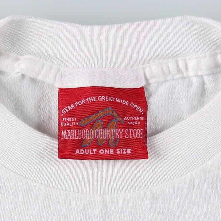 90'S MARLBORO COUNTRY STORE Marlboro Advertising T-shirt, Made in USA, Men's XL equivalent, Vintage cotton white type Vintage Second Hand