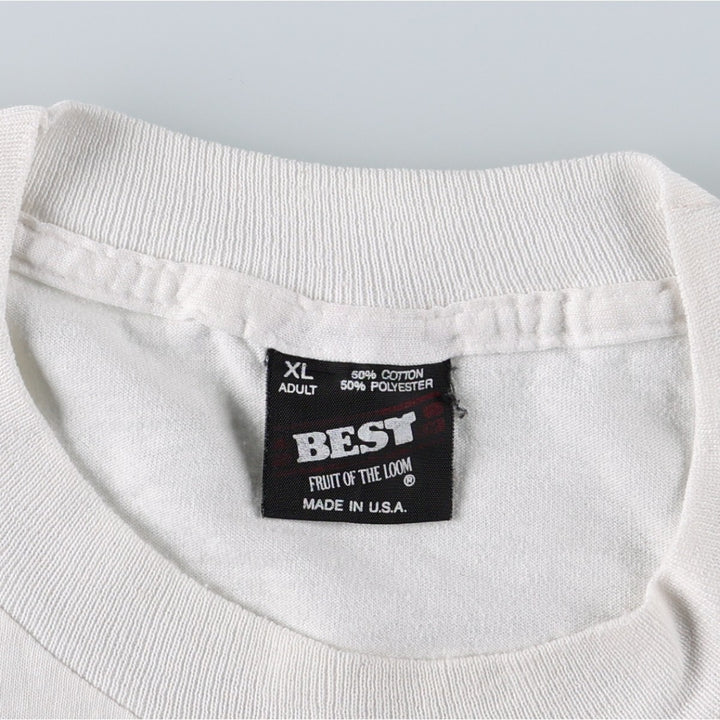 90'S Fruit of the Loom BEST Gekkeikan (Laurel Wreath) Advertising T-Shirt, Made in USA, Men's XL equivalent, Vintage cotton white type Vintage Second Hand