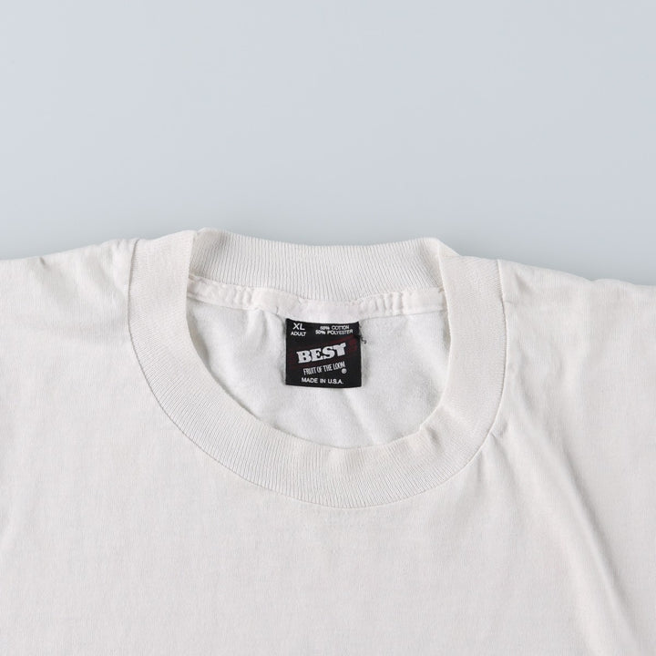 90'S Fruit of the Loom BEST Gekkeikan (Laurel Wreath) Advertising T-Shirt, Made in USA, Men's XL equivalent, Vintage cotton white type Vintage Second Hand
