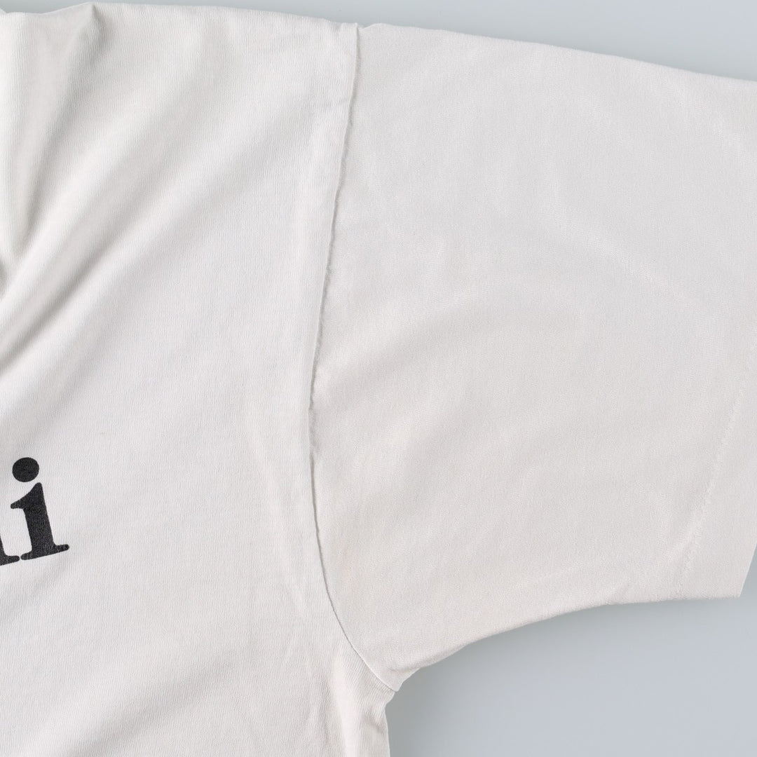 90'S Fruit of the Loom BEST Gekkeikan (Laurel Wreath) Advertising T-Shirt, Made in USA, Men's XL equivalent, Vintage cotton white type Vintage Second Hand