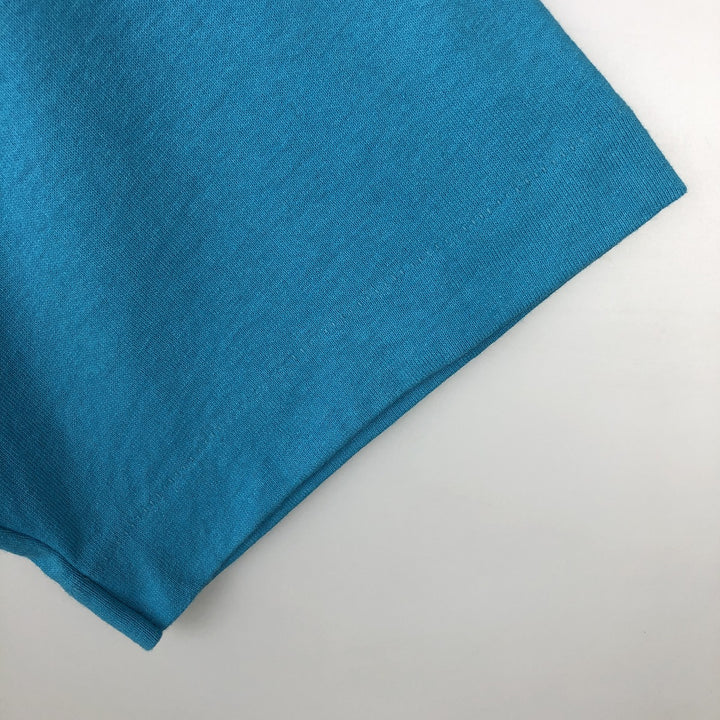 90'S Fruit of the Loom Best Printed T-shirt, Made in USA, Men's L size, Vintage cotton Blue type light blue Vintage Second Hand