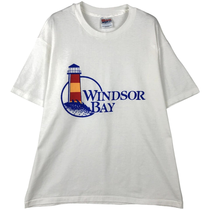 90'S Hanes HEAVYWEIGHT 50 cotton white type Vintage Second Hand